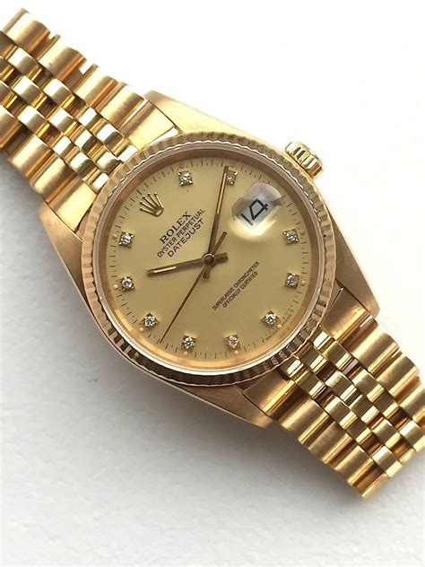 rolex lady datejust 18 k yellow gold|oyster perpetual datejust diamond bezel.